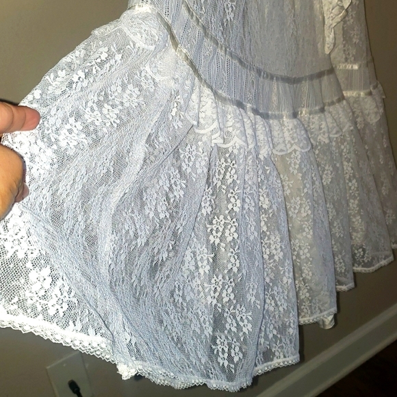 Vintage 70s Gunne Sax by Jessica San Francisco White Floral Lace - Picture 8 of 17
